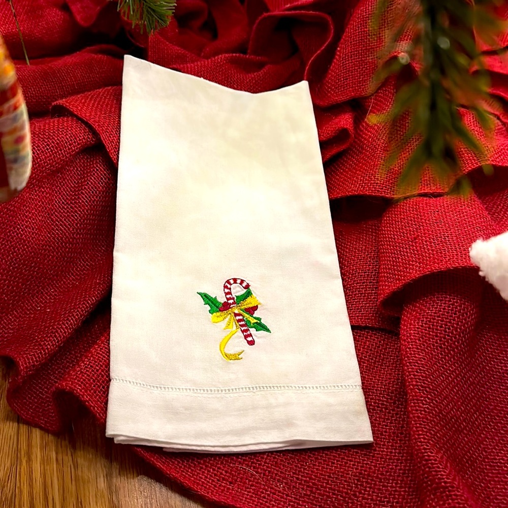 Christmas tea towel- candy cane
